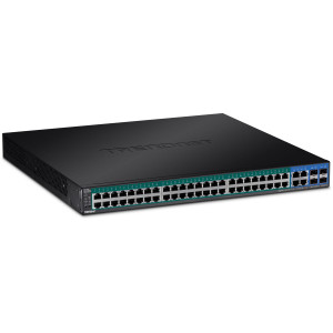 TRENDnet TPE-5048WS 52-Port Managed Gigabit Ethernet PoE+ Switch, 4x shared Gigabit ports (RJ-45 or SFP), rack mountable